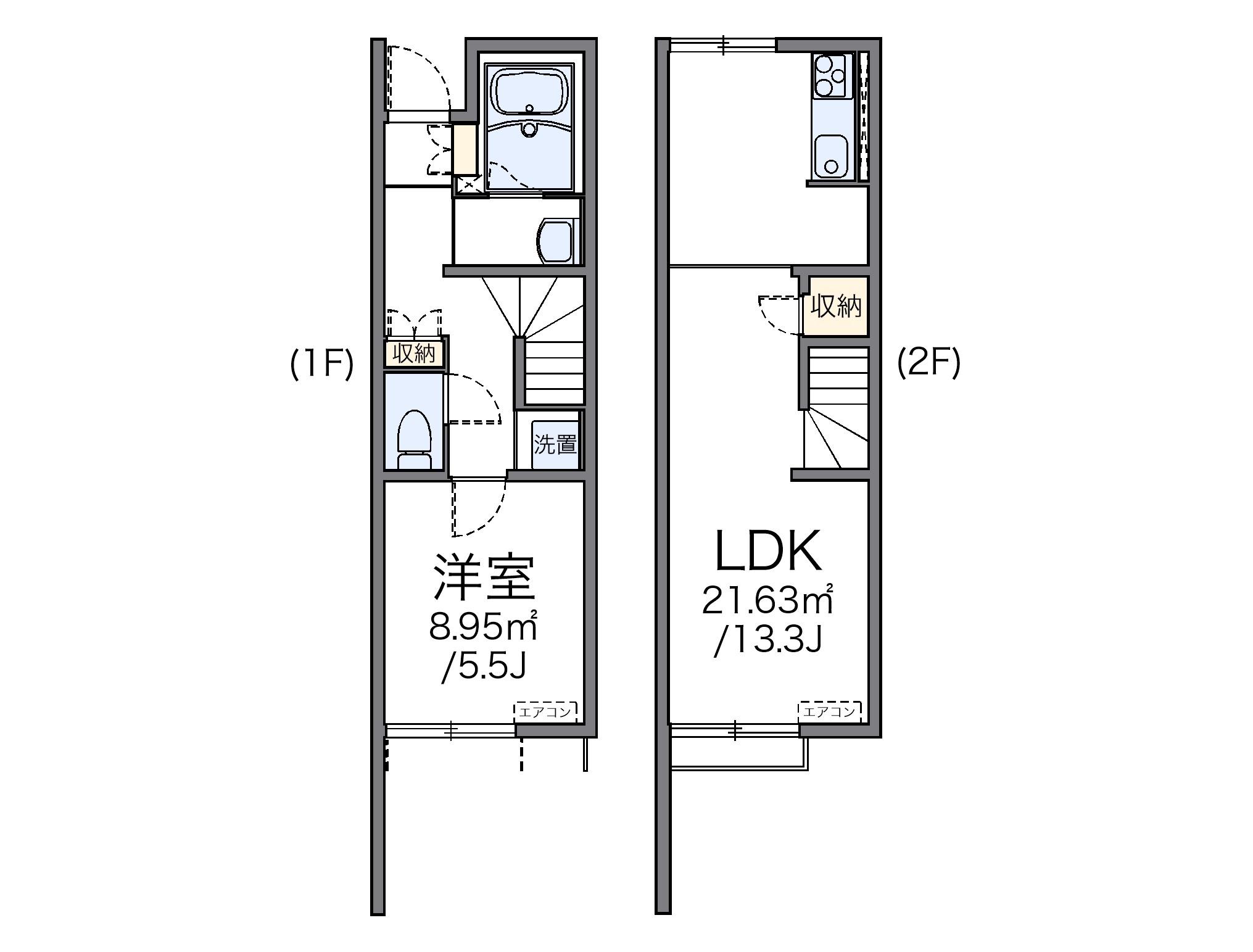 レオネクストルーエン岩畠(1LDK/1階)の間取り写真