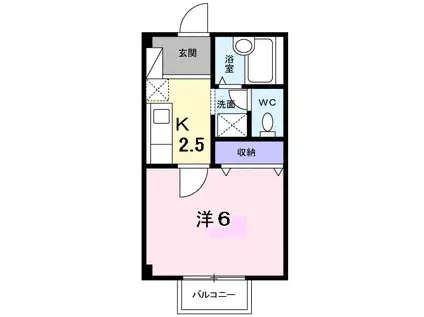 エルディム横山(1K/1階)の間取り写真