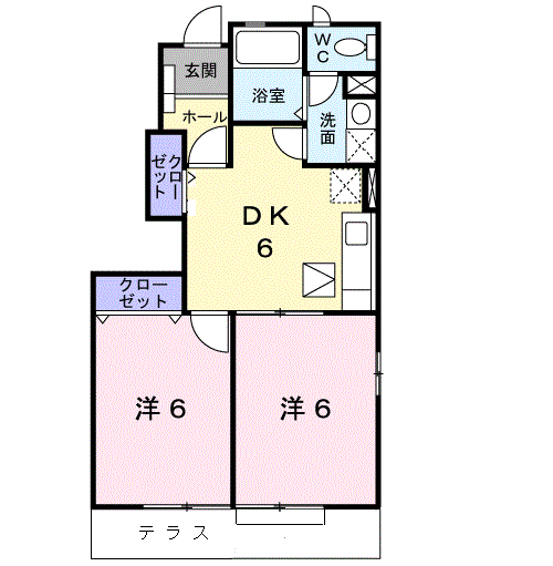 ブランドールM・B(2DK/1階)の間取り写真