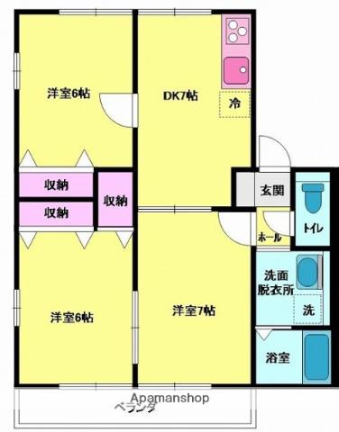 レトア堀川(3DK/2階)の間取り写真