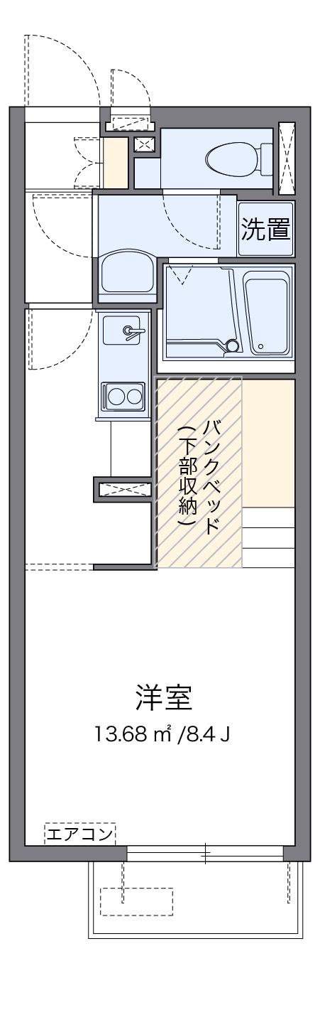 レオネクストミューズ(ワンルーム/1階)の間取り写真