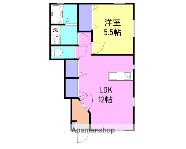 ANGEL ANJU(1LDK/1階)の間取り写真