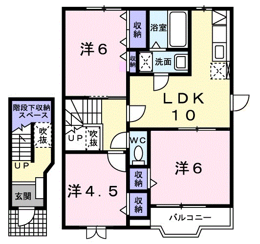 シャンローズⅡ(3LDK/2階)の間取り写真