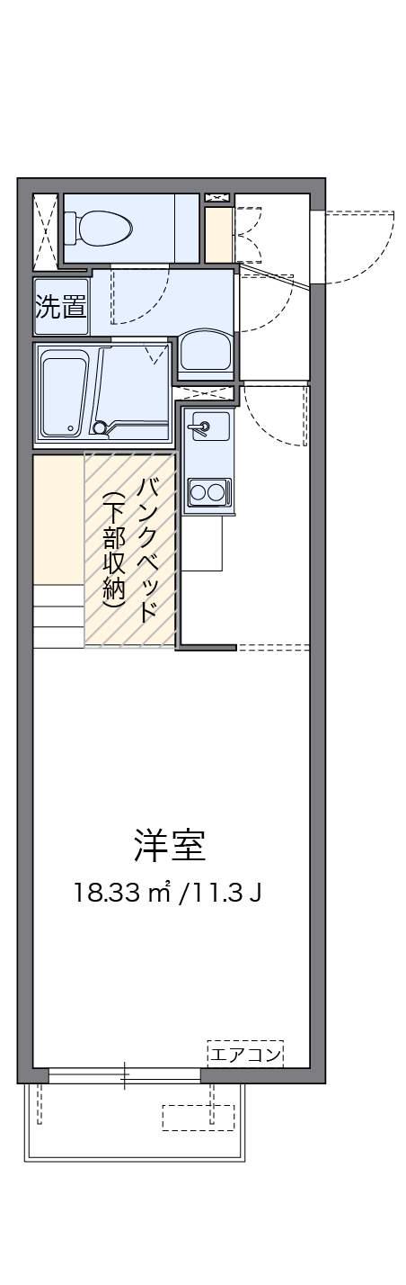 ミランダ砂山(ワンルーム/2階)の間取り写真