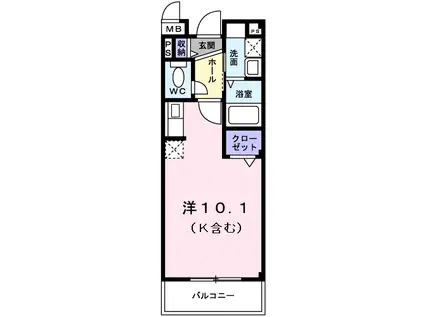 レジデンスひらお(ワンルーム/1階)の間取り写真