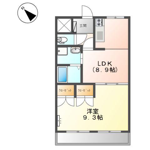 セラ・セゾン・オーチェ(1LDK/2階)の間取り写真