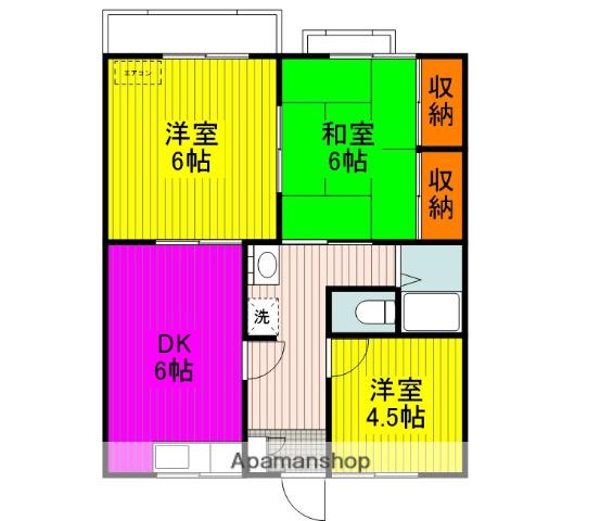 メゾンゆう(3DK/2階)の間取り写真