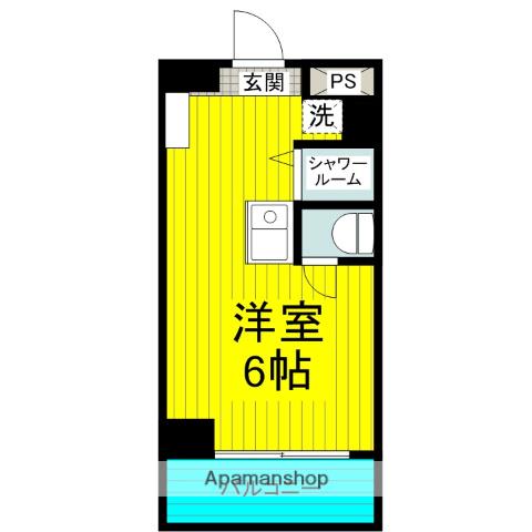 KS B一の坂(1K/3階)の間取り写真