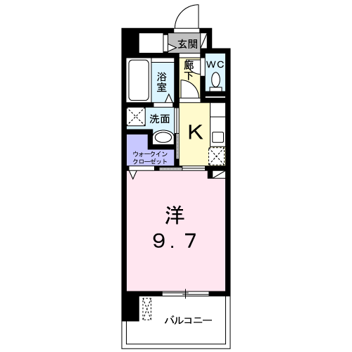 ワイズ エスト(1K/7階)の間取り写真