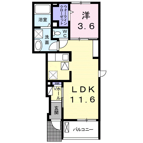 サンレジデンス Ⅱ(1LDK/1階)の間取り写真