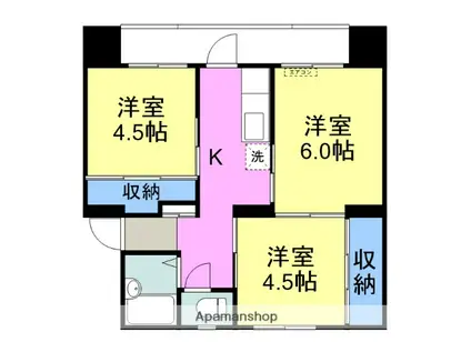 ヴィラナリー柳井(3K/3階)の間取り写真