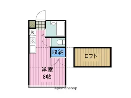 NAKAZU(ワンルーム/2階)の間取り写真