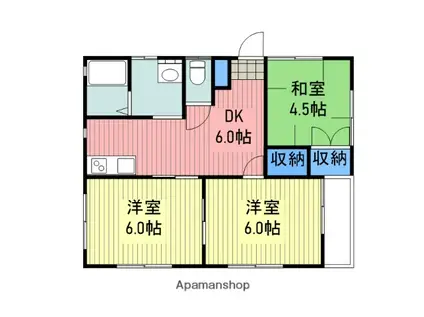 村上アパート(3DK/2階)の間取り写真
