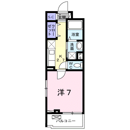 BOSCATO H(1K/3階)の間取り写真