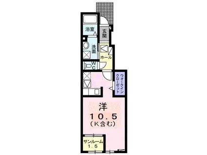 エスペランサ Ⅰ(ワンルーム/1階)の間取り写真