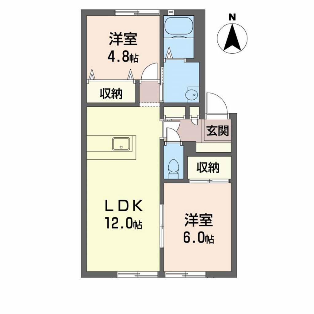 サン・ハイツ(2LDK/1階)の間取り写真