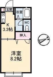 メゾンリベルテ(1K/2階)の間取り写真