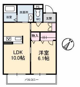 アドグランデ幸町(1LDK/3階)の間取り写真