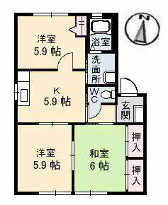 フォーレス・シャンテ(3DK/1階)の間取り写真