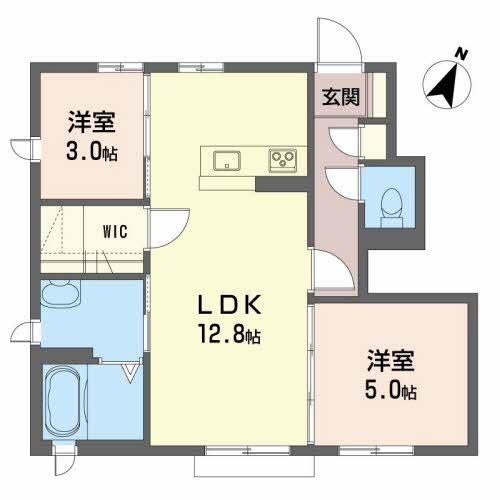 エスペランサ・楓 B棟(2LDK/1階)の間取り写真