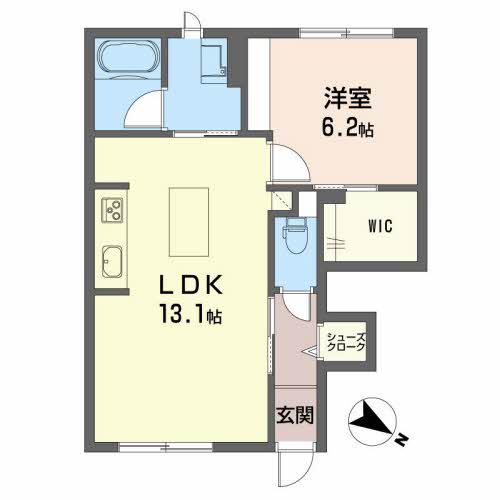 シャーメゾン南町Ⅱ(1LDK/1階)の間取り写真