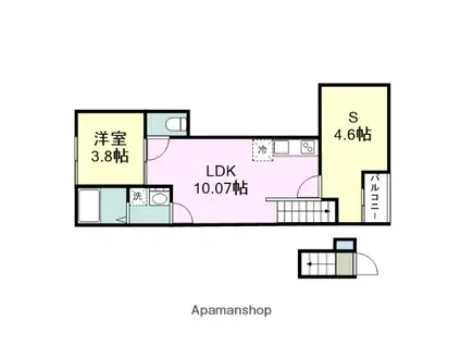 グランディール大竹(1SLDK/2階)の間取り写真