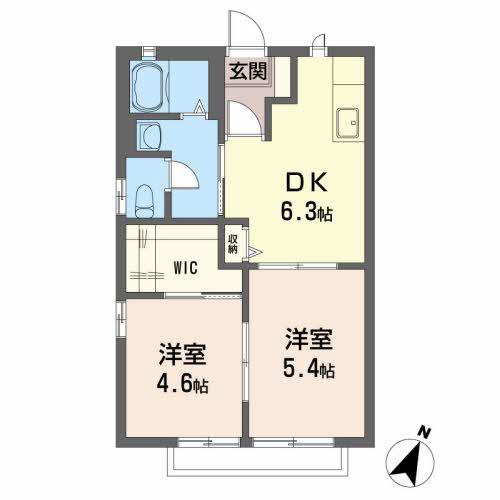 ケンタウルス Β(2DK/1階)の間取り写真