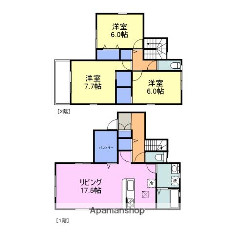 東海道・山陽新幹線 新岩国駅 徒歩11分 2階建 築3年(3LDK)の間取り写真