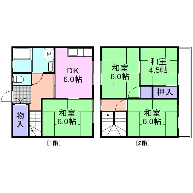 アゲハイツ(4DK/1階)の間取り写真
