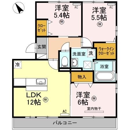 デア ブリッツ(3LDK/3階)の間取り写真