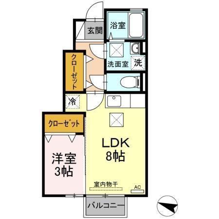 カーサ・ソレアダⅡ(1LDK/1階)の間取り写真