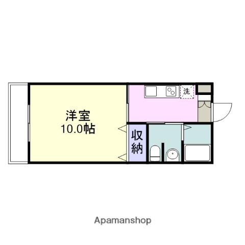 JRBハイツ虹ヶ浜Ⅱ(1K/1階)の間取り写真