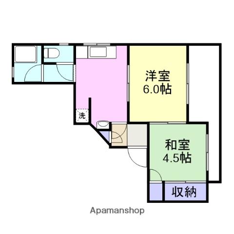 谷本アパート(2DK/1階)の間取り写真