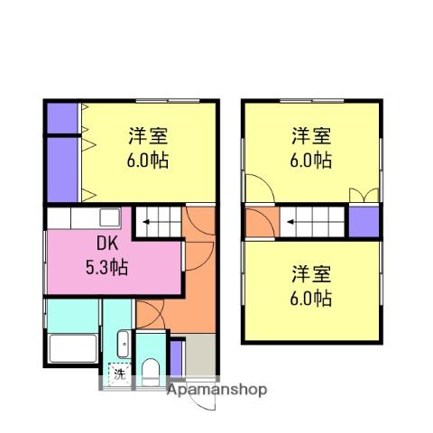 山陽本線 南岩国駅 徒歩25分 2階建 築29年(3DK)の間取り写真