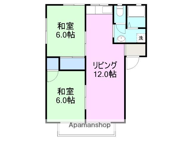 風薫るビレッヂC(3DK/2階)の間取り写真