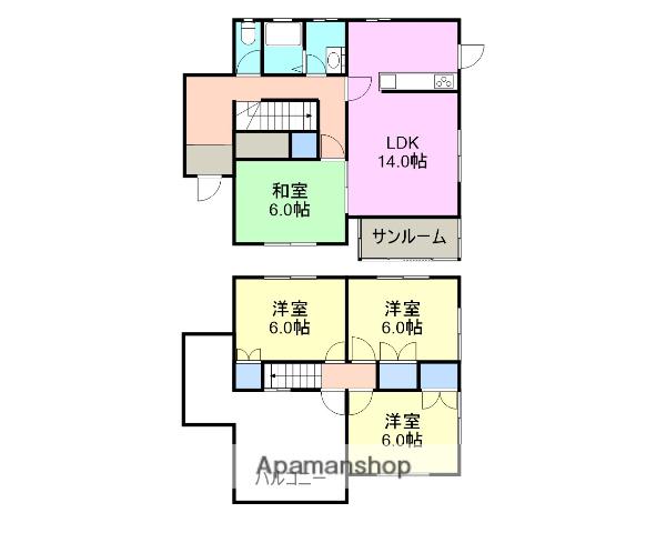 山陽本線 藤生駅 徒歩9分 2階建 築32年(4LDK)の間取り写真