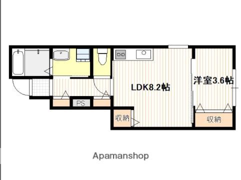 ブロギー南栄(1DK/1階)の間取り写真