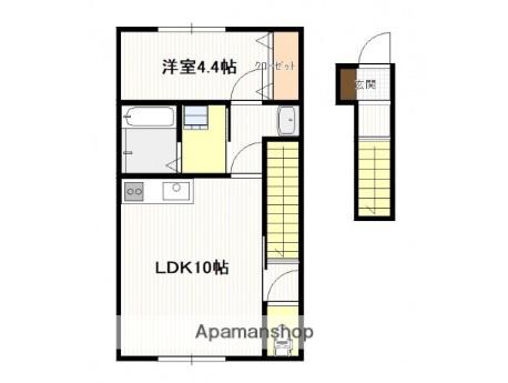 小方2丁目アパート(1LDK/2階)の間取り写真