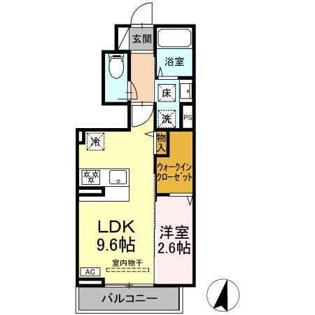 テラロッサ(1LDK/1階)の間取り写真