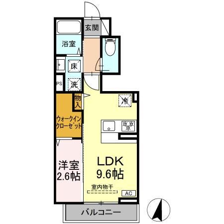 テラロッサ(1LDK/1階)の間取り写真
