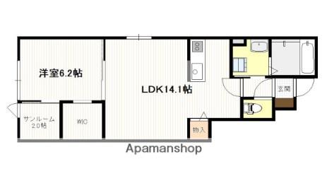 DR.ヒルルク玖波(1LDK/1階)の間取り写真
