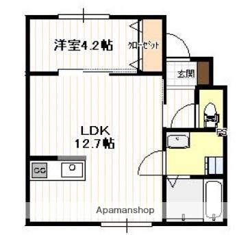 ダグラス・パレット上の浜(1LDK/1階)の間取り写真