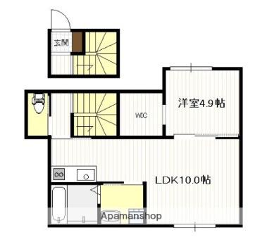 ダグラス・パレット上の浜(1LDK/2階)の間取り写真