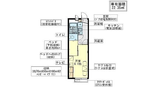 レオパレスかぎもと(1K/2階)の間取り写真