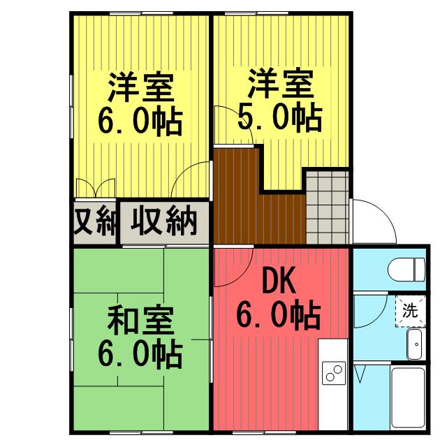 長野コーポ(3DK/2階)の間取り写真
