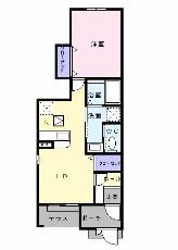 カーサフィオーレTHREE(1LDK/1階)の間取り写真