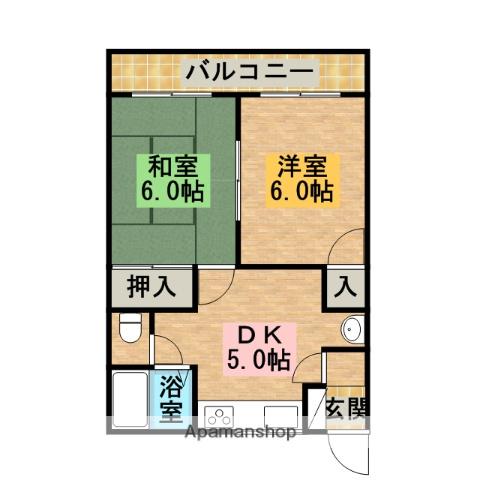 サンピアなだ(2DK/2階)の間取り写真