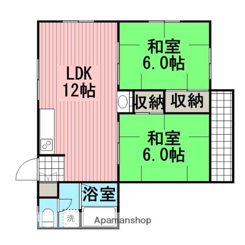 サンメゾン川口(2LDK/2階)の間取り写真