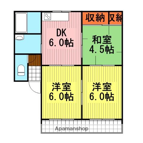 ハイツフジ(3DK/2階)の間取り写真