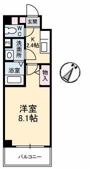 JRBハイツ湯田(1K/1階)の間取り写真